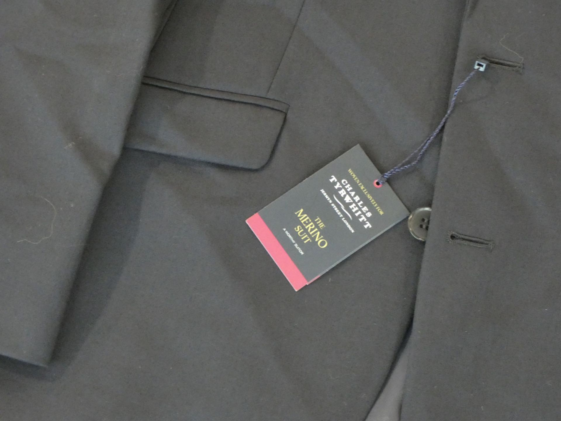 Charles Tyrwhitt the merino suit midnight extra slim fit jacket size 38S and trouser size 3032 set - Image 2 of 2