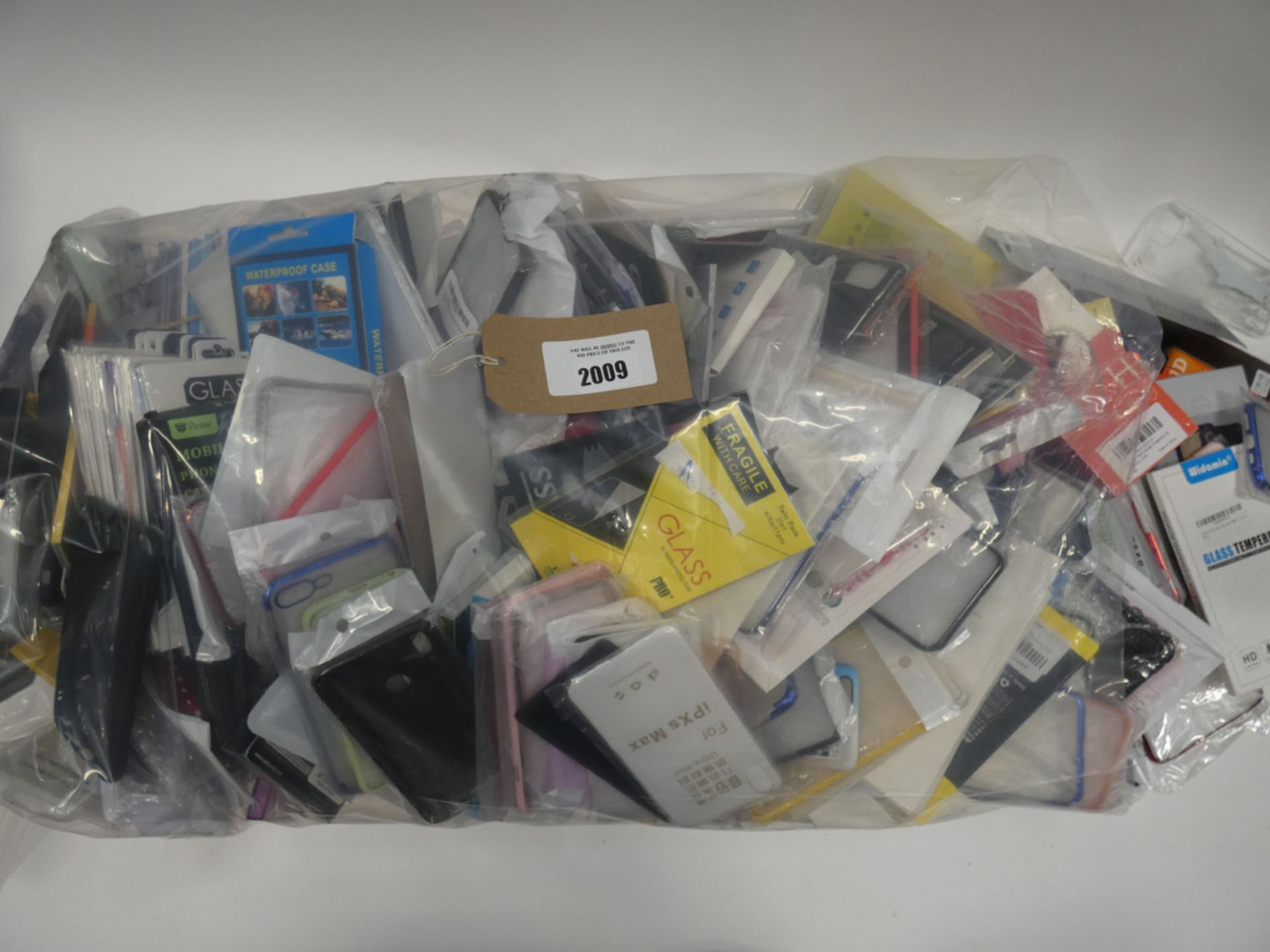 Bag containing large quantity of various mobile covers and cases