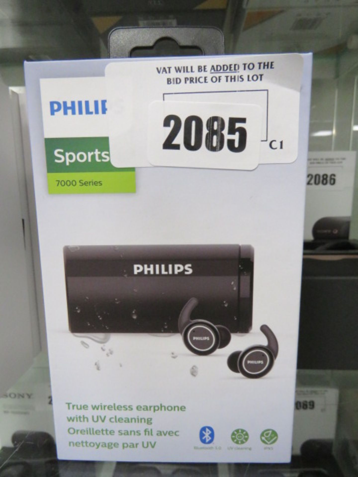 Philips Sports 7000 series wireless earphones with UV cleaning case