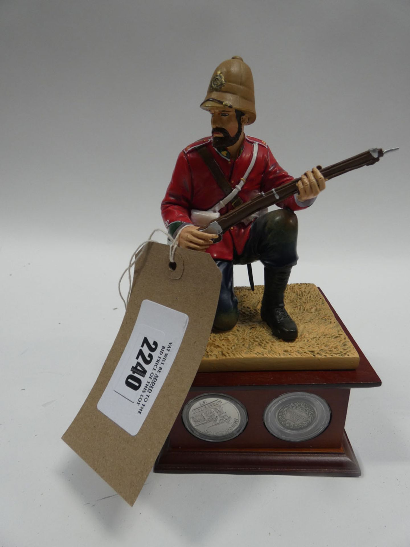 Danbury Mint 'The Defence at Rorke's Drift' hand-painted sculpture of a British infantryman with