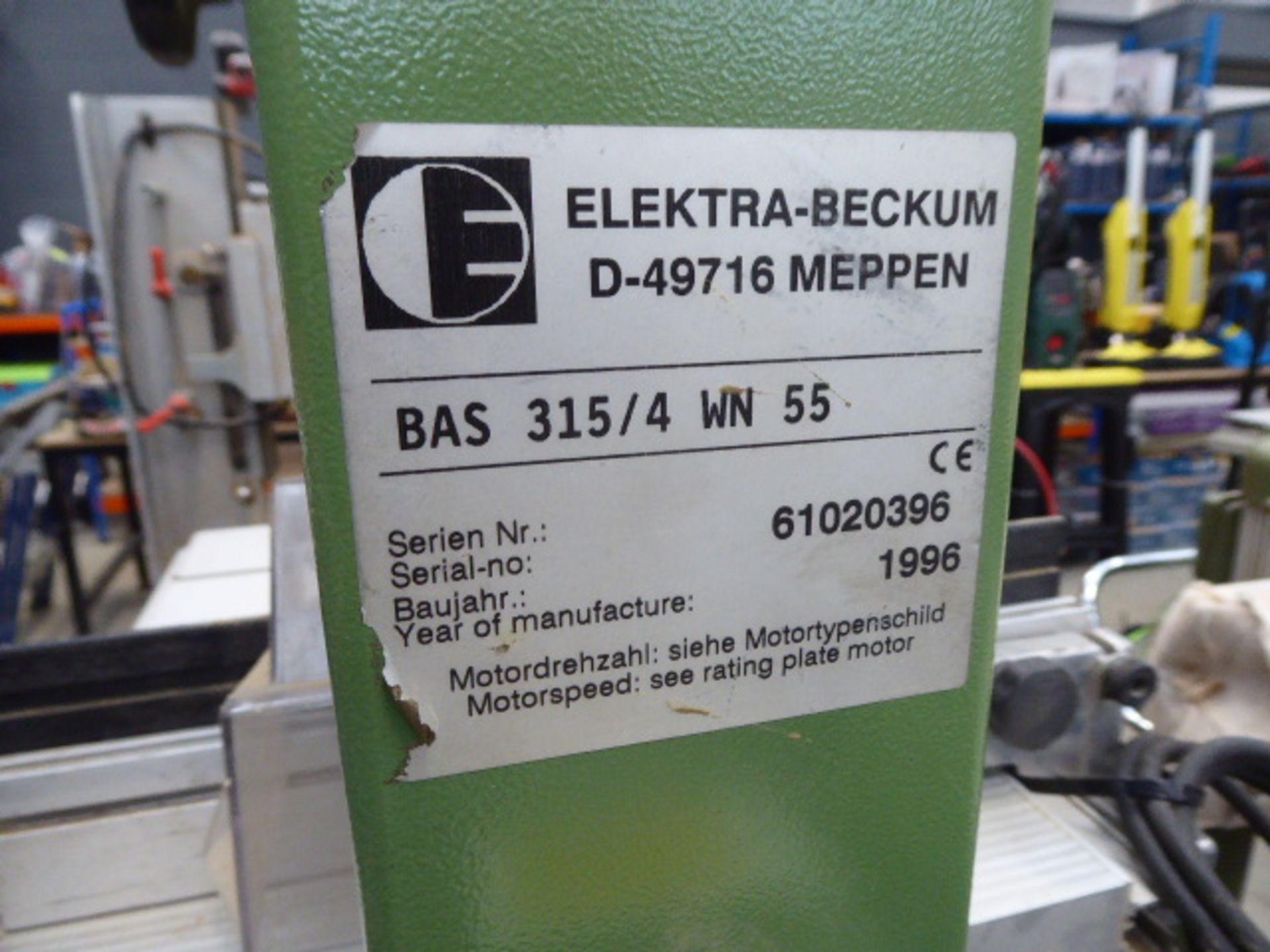 An Elektra Beckum Bandsäge bandsaw on wooden drawer unit - Image 2 of 2