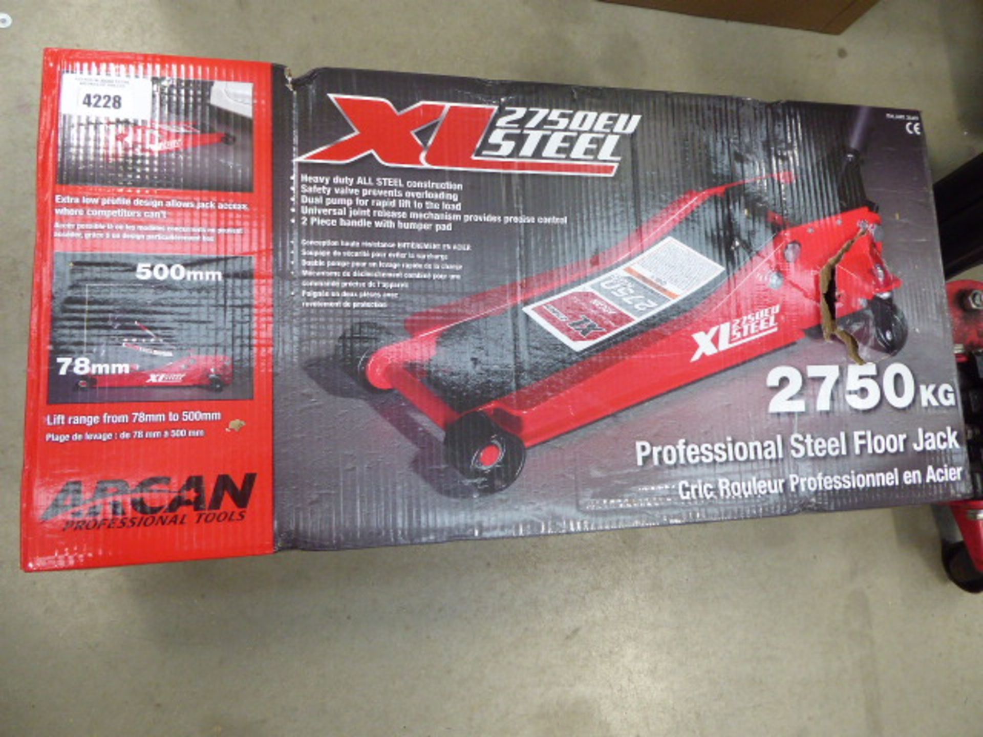 Boxed Arcan XL 2750 trolley jack