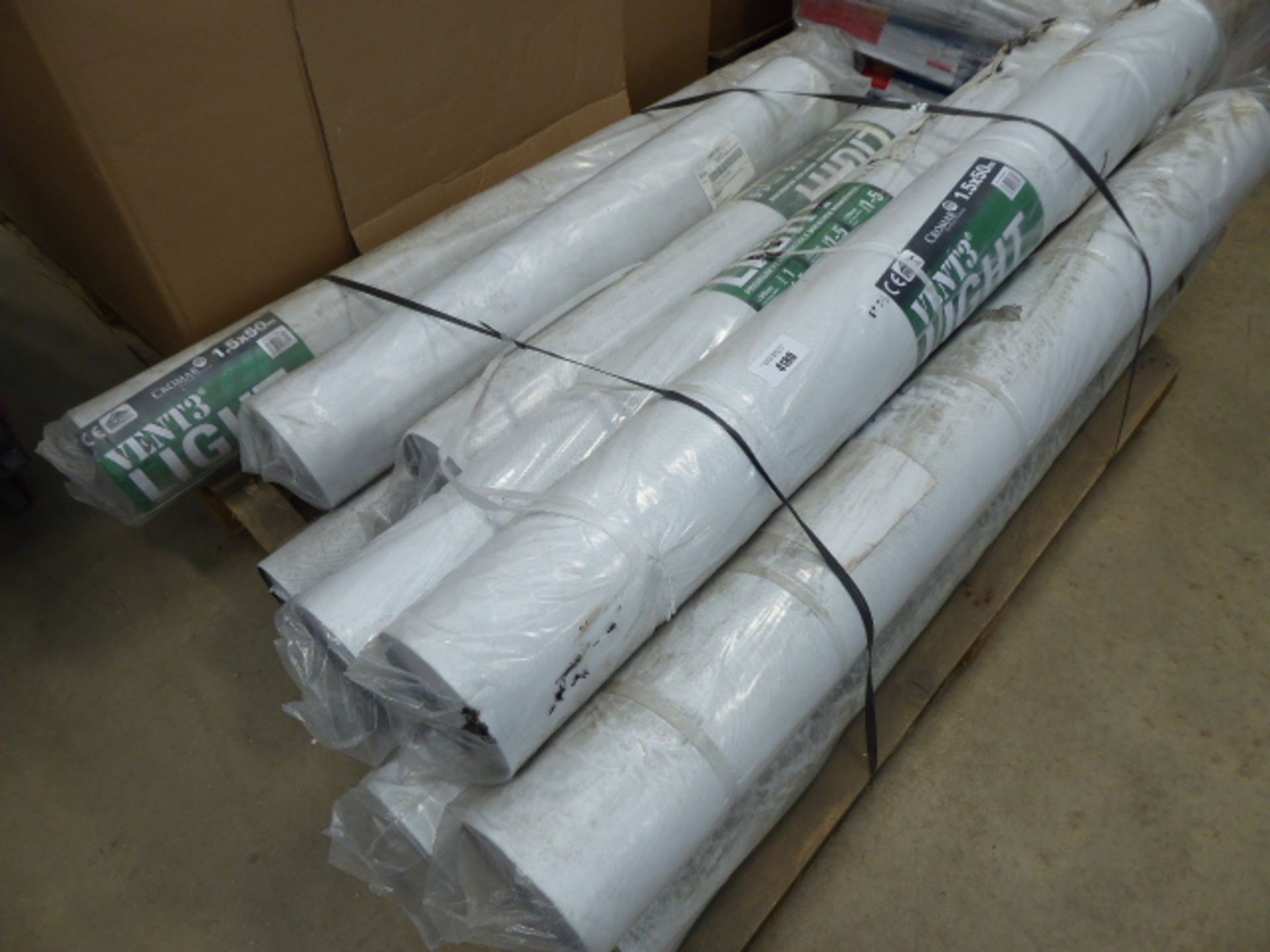 A pallet containing approx. 11 rolls of Vent 3 Light premium performance breathable membrane