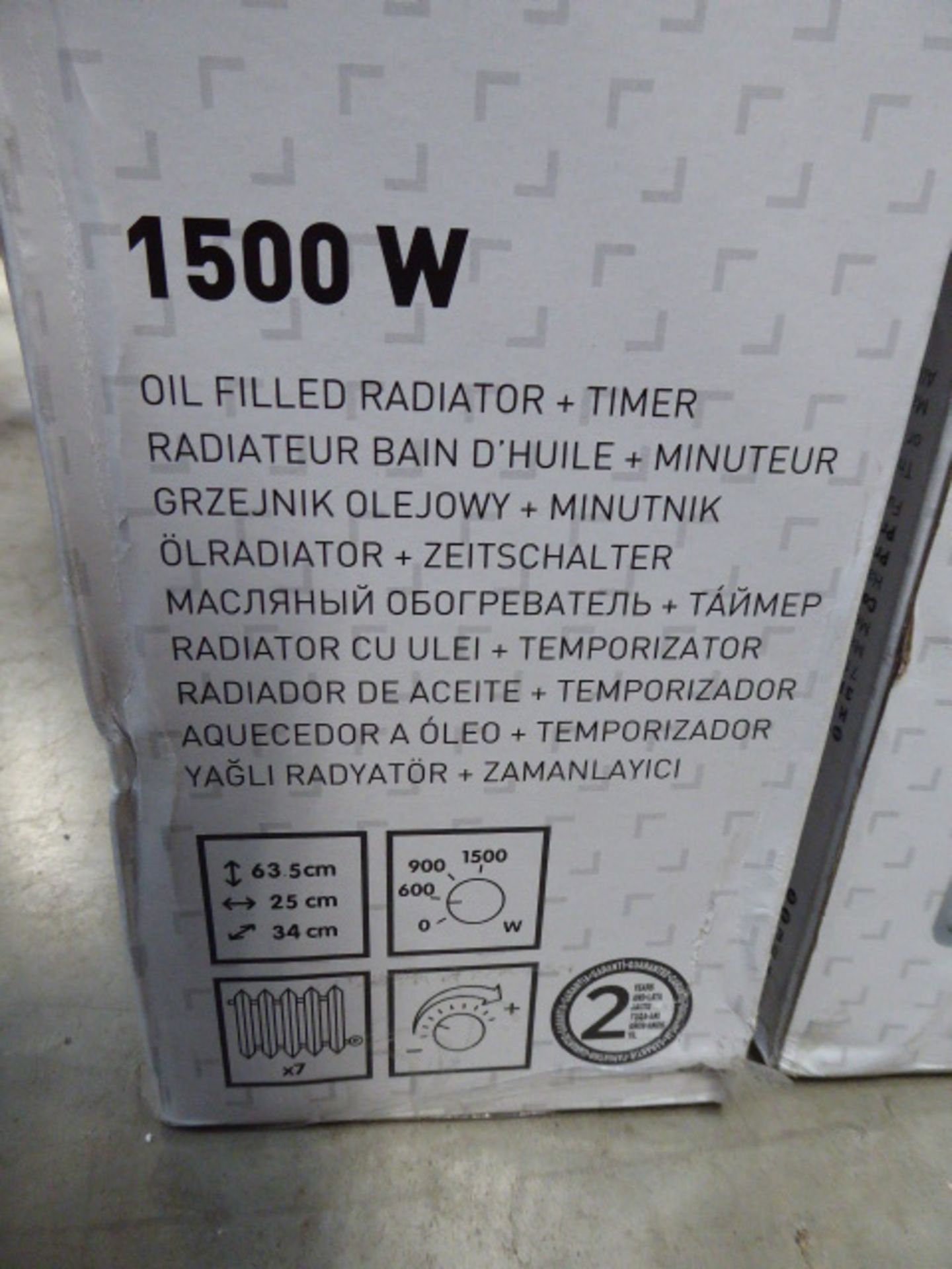 5 boxed 1500 watt white oil filled radiators - Image 2 of 3