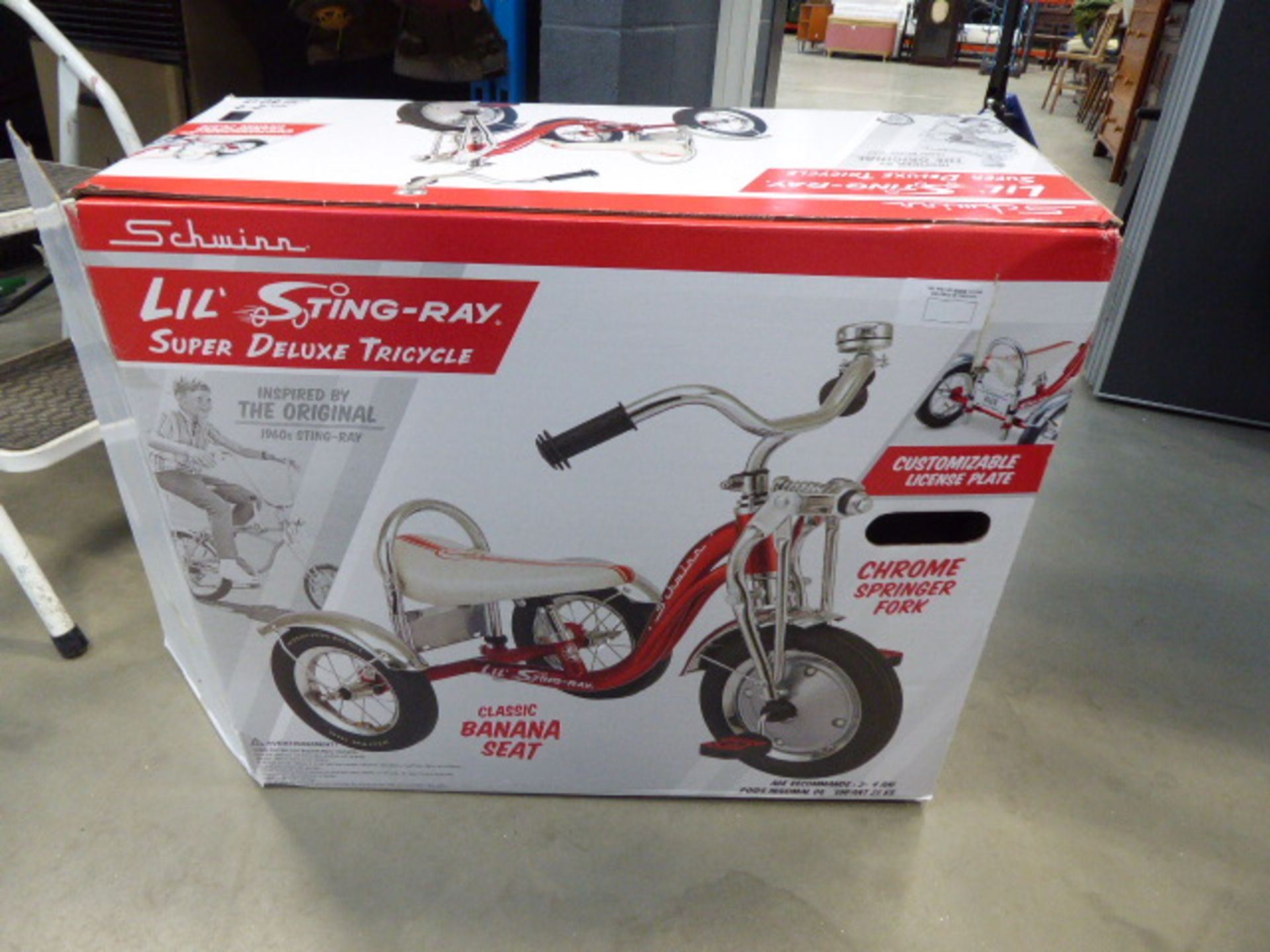 Boxed Schwinn trike