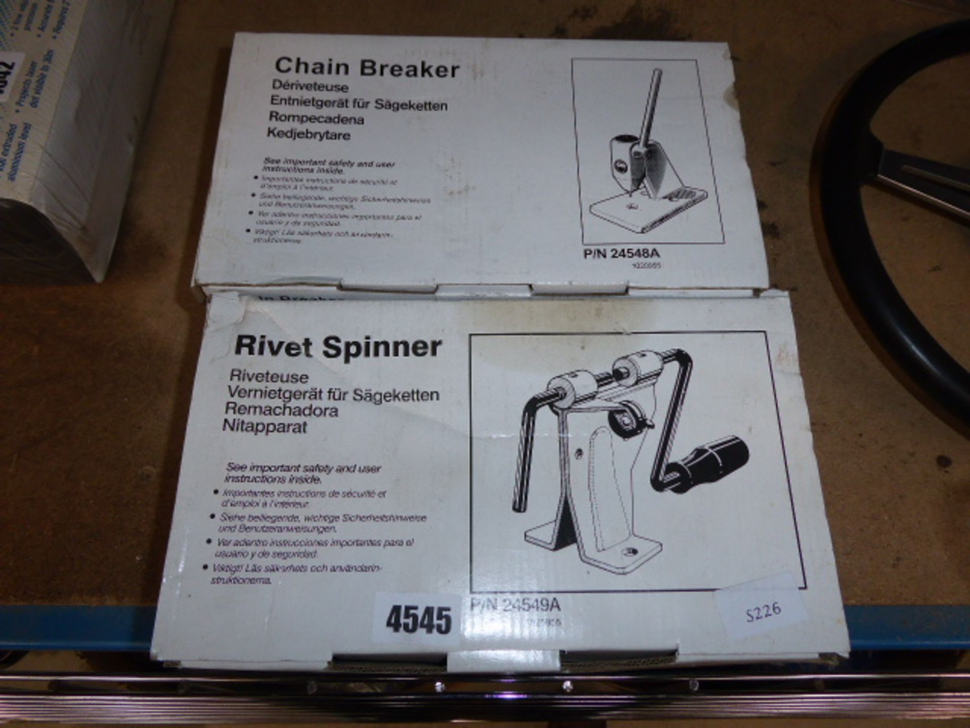 Oregon rivet spinner and chain breaker