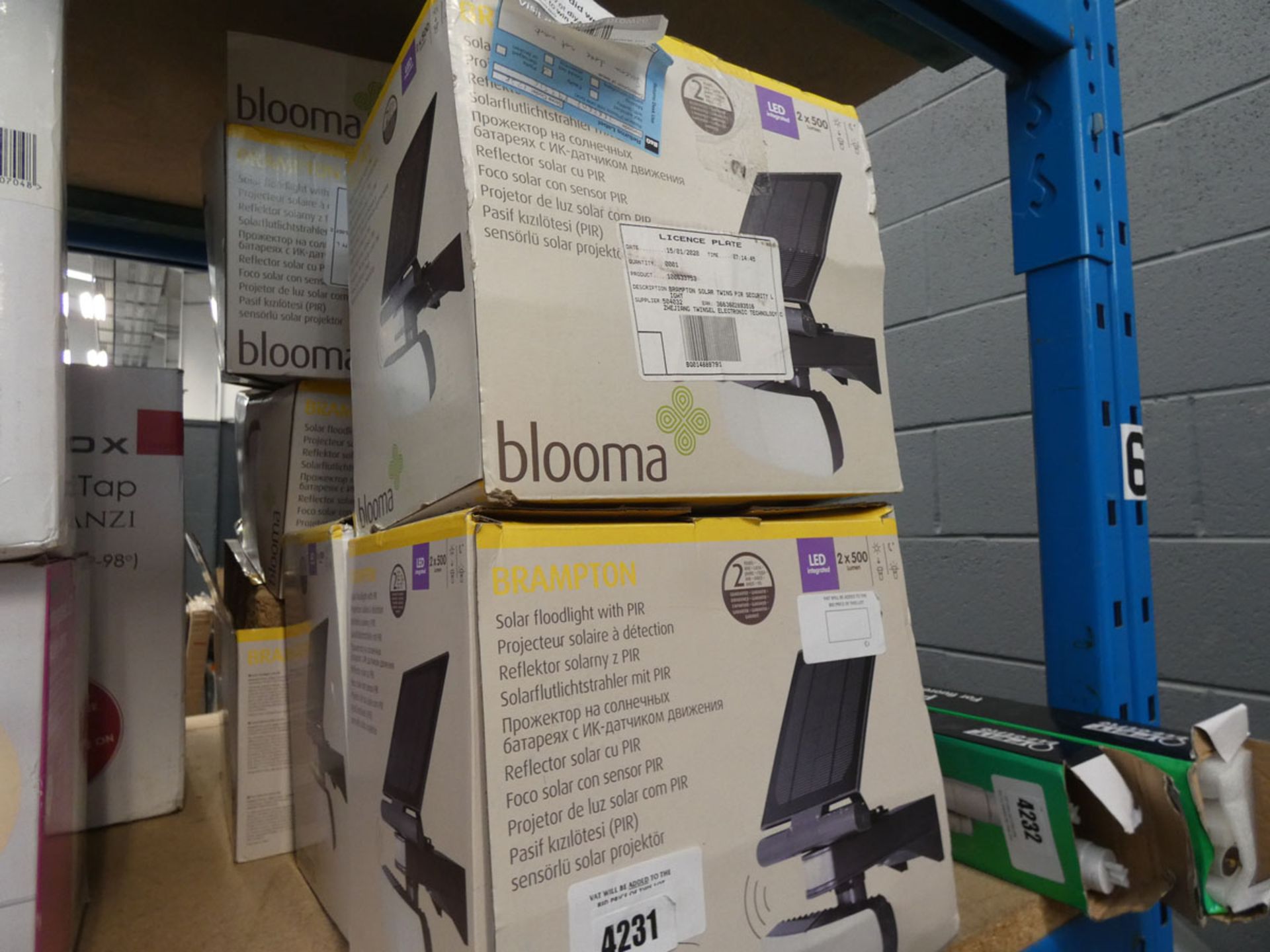 4144 - 6 Blooma solar flood lights with PIRs