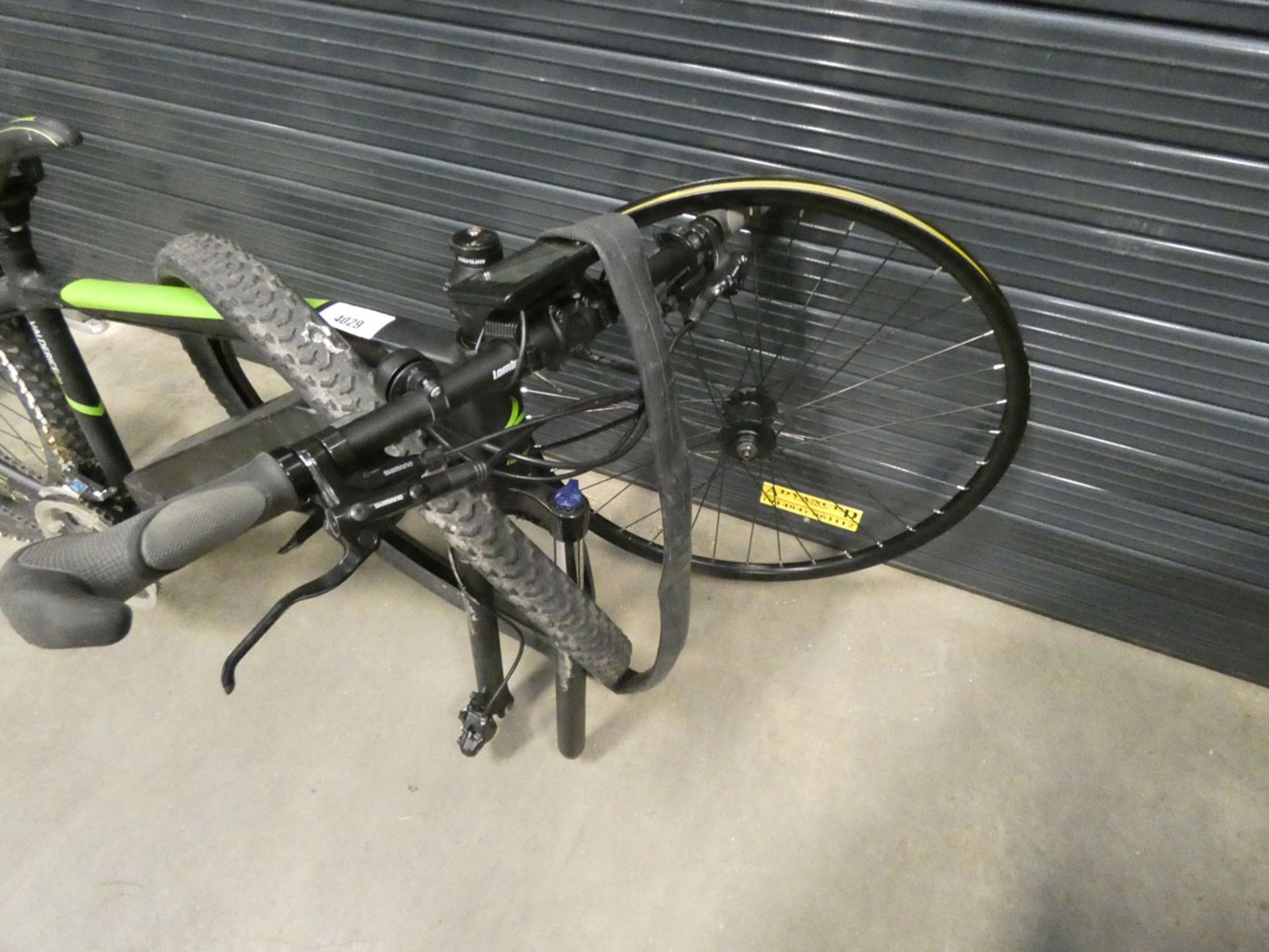 Green and black Lombardo electric mountain bike with battery, no charger, front wheel unattached - Image 2 of 4