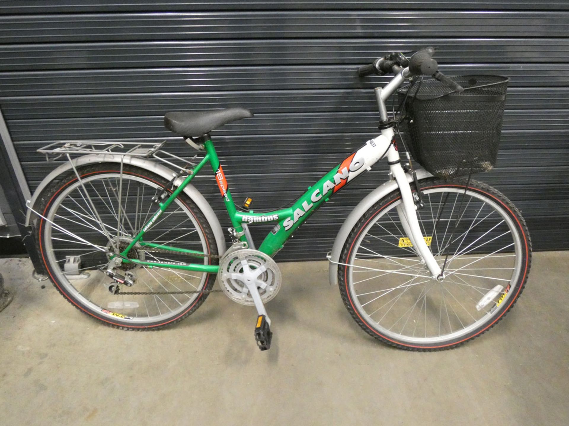 Salcano green and white ladies bike