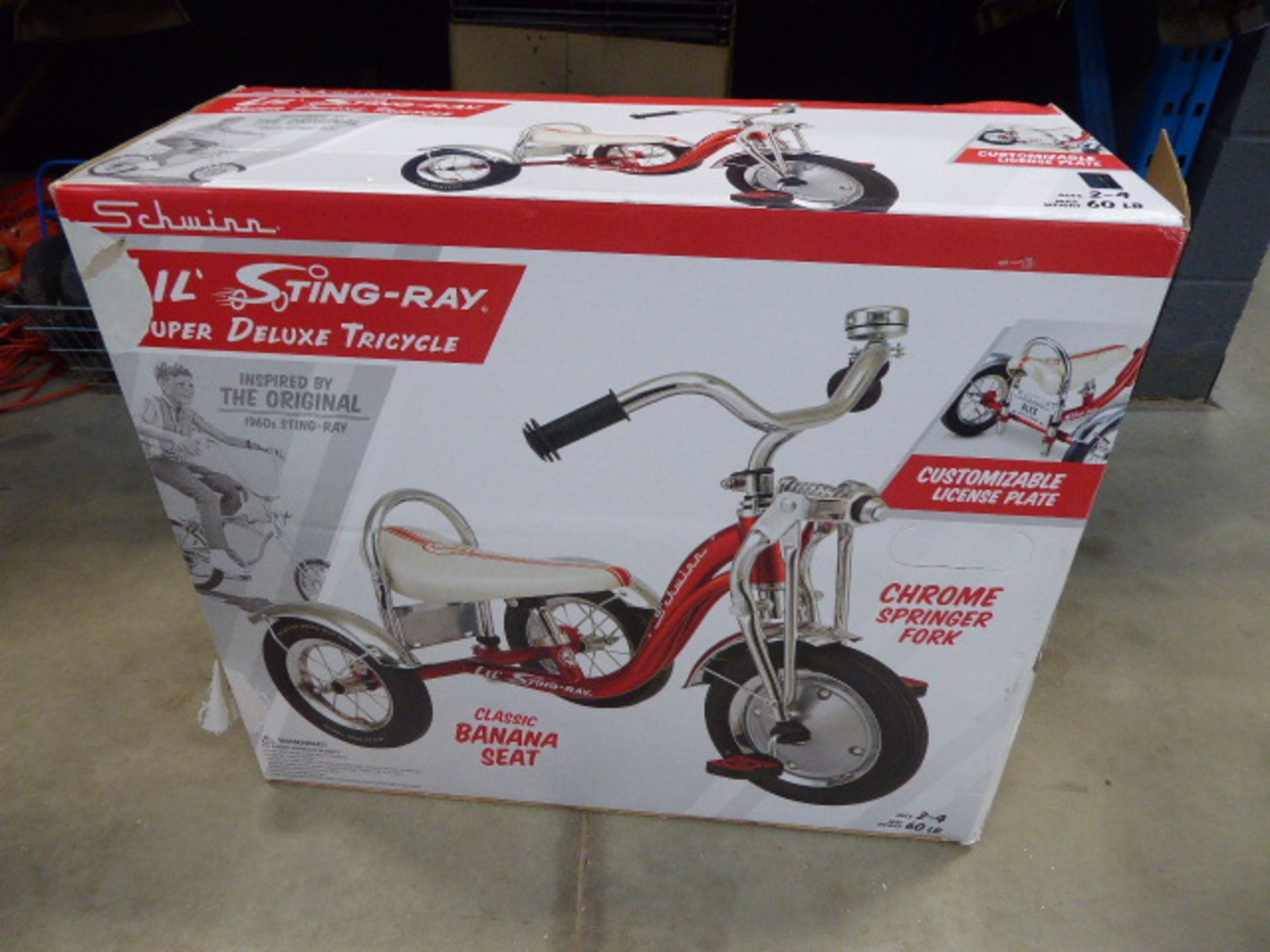 Boxed Schwinn trike