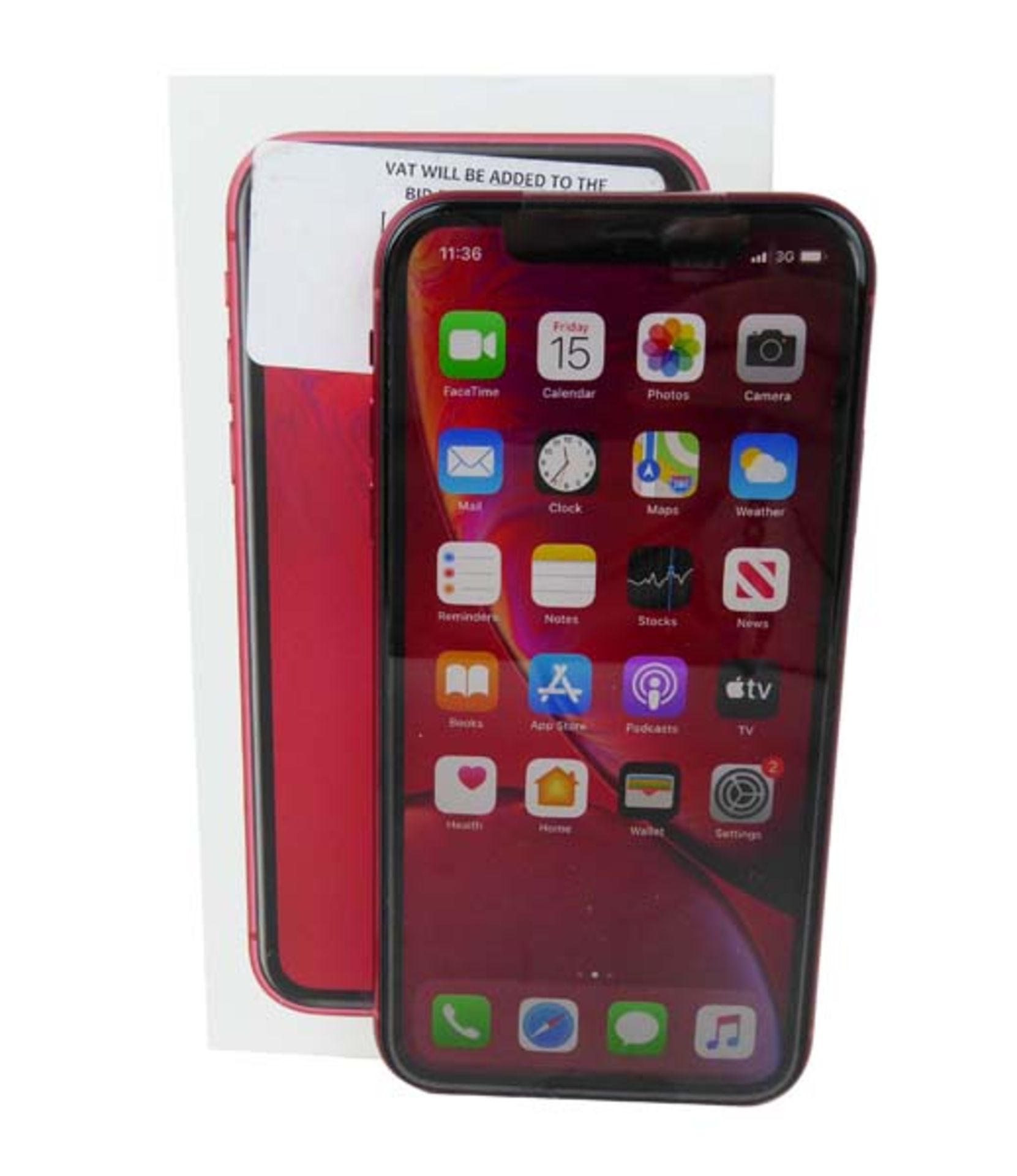 iPhone XR 64GB Red smartphone with box and charger (A2105)