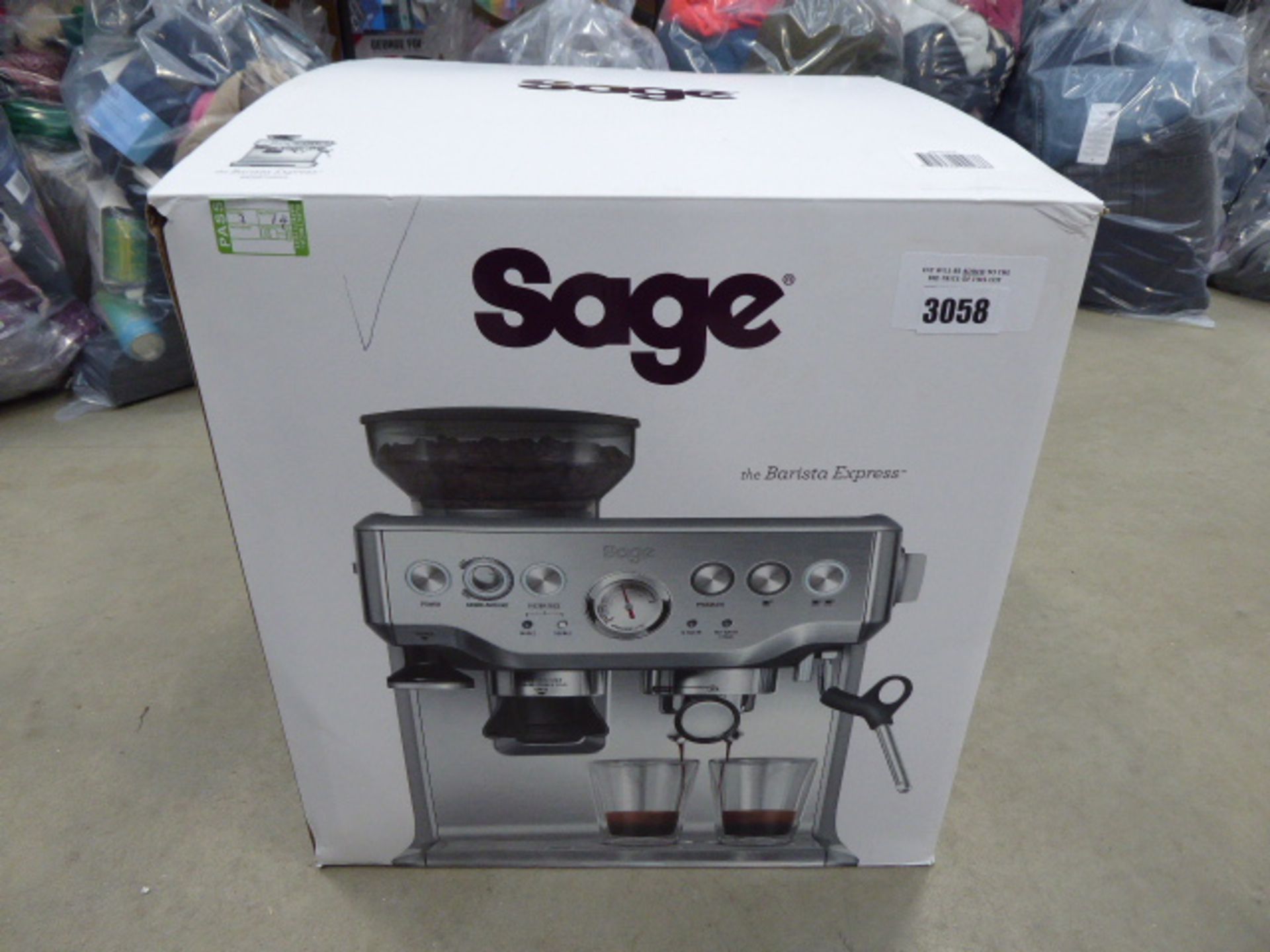 (TN49) Boxed Sage Barista Express coffee machine