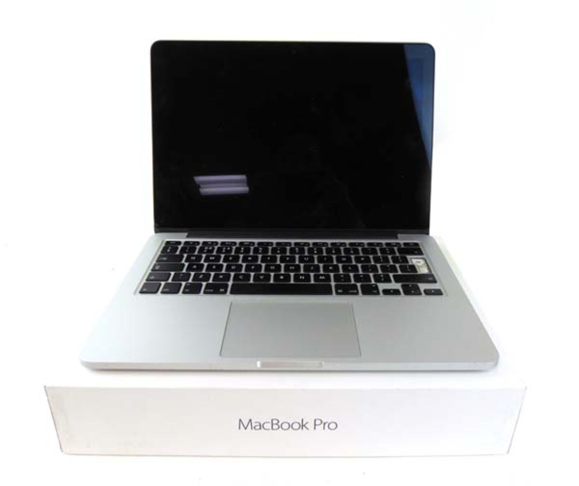 MacBook Pro 13'' laptop with box (A/F: Cracked Screen, Broken Keys, Unable to Restore, No HDD)