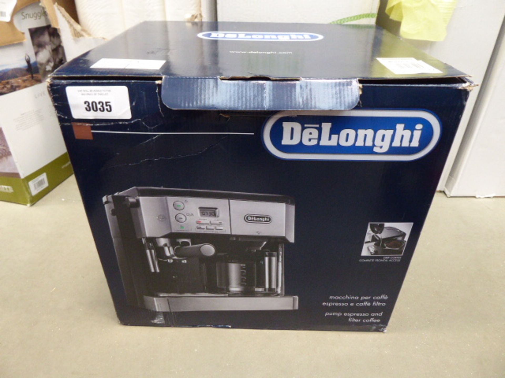 Boxed De'Longhi double shot espresso machine Condition report: Used, some cosmetic marks