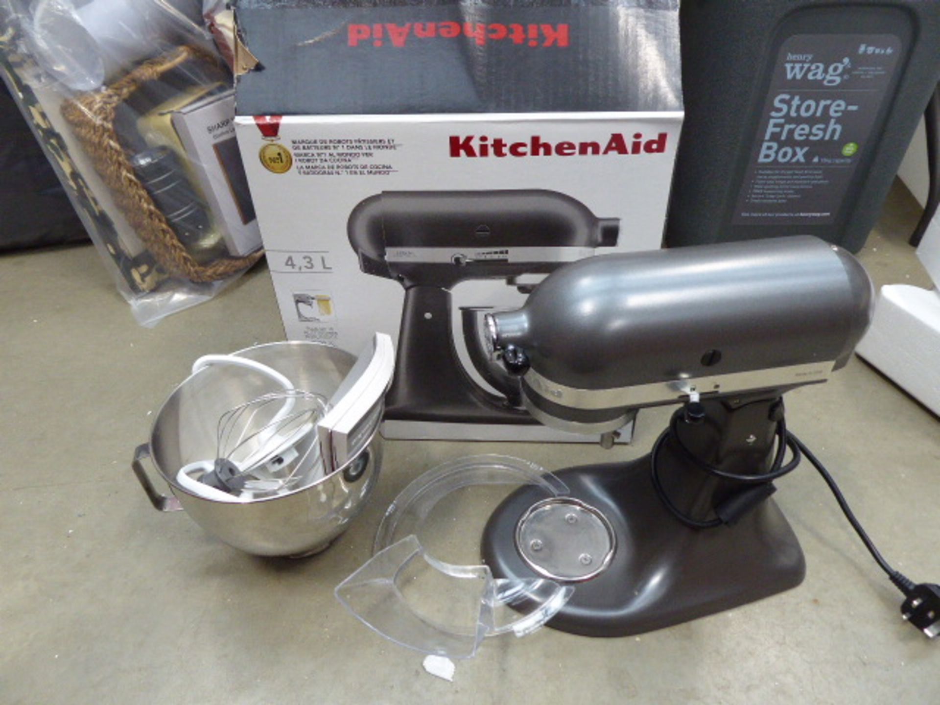 (TN117) Boxed Kitchenaid 4.3 litre mixer Condition report: Opened box, used condition