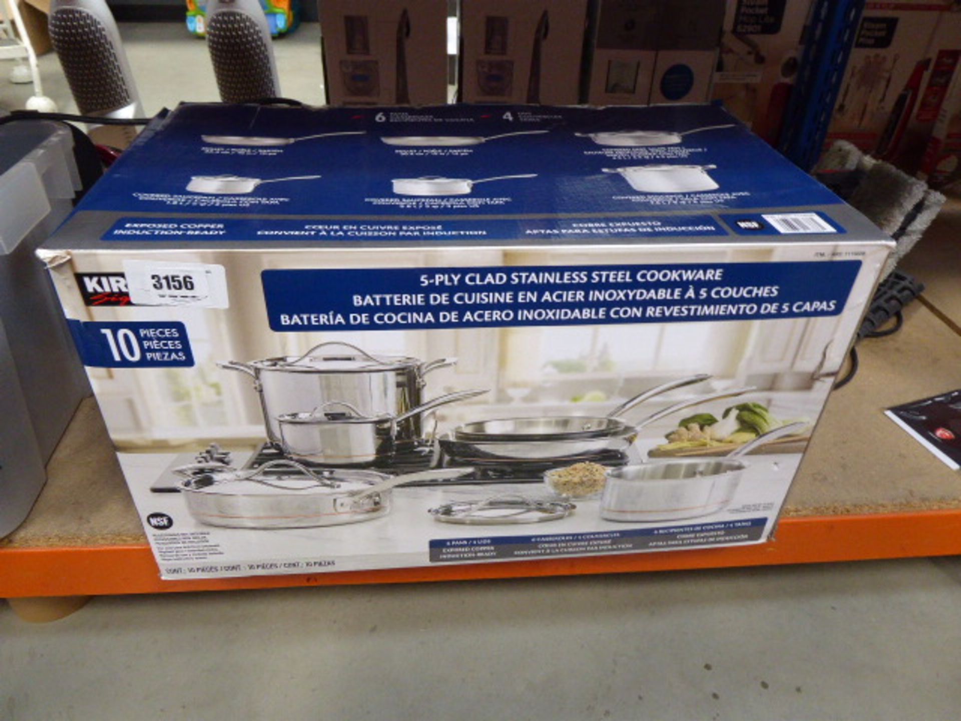 3237- Boxed Kirkland stainless steel cookware set