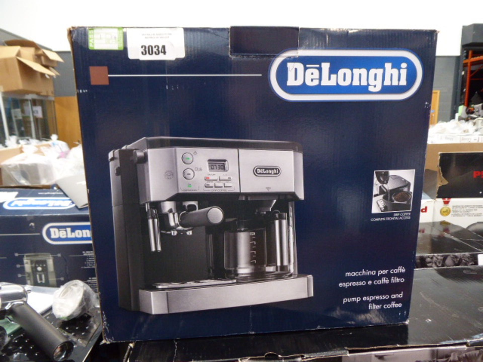 3171 - Boxed De'Longhi double shot espresso machine Condition report: Used, some cosmetic marks