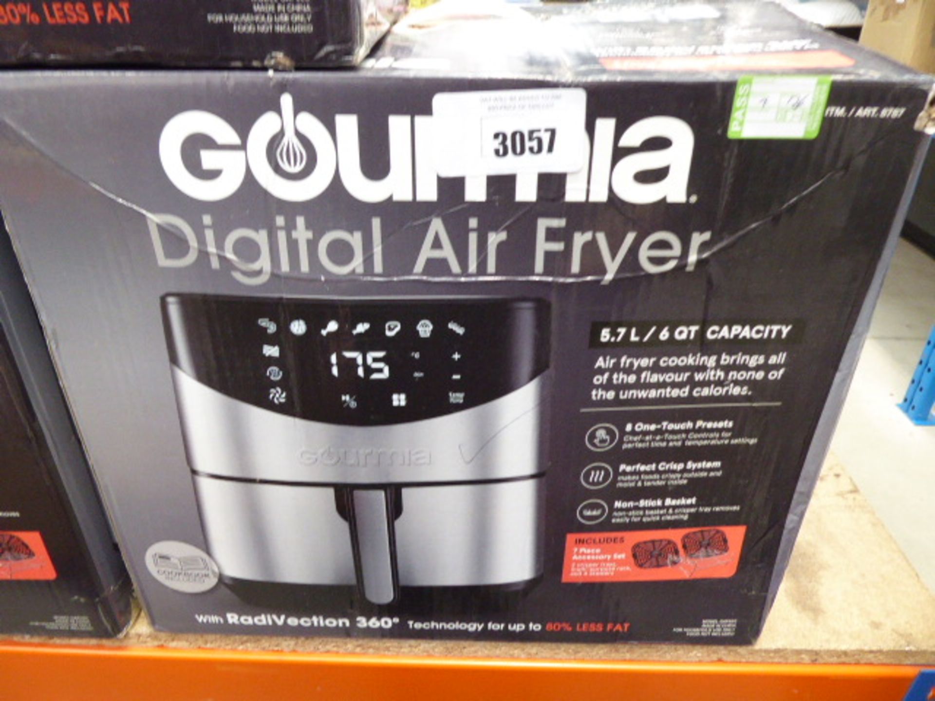 (TN126) Boxed Gourmia digital air fryer