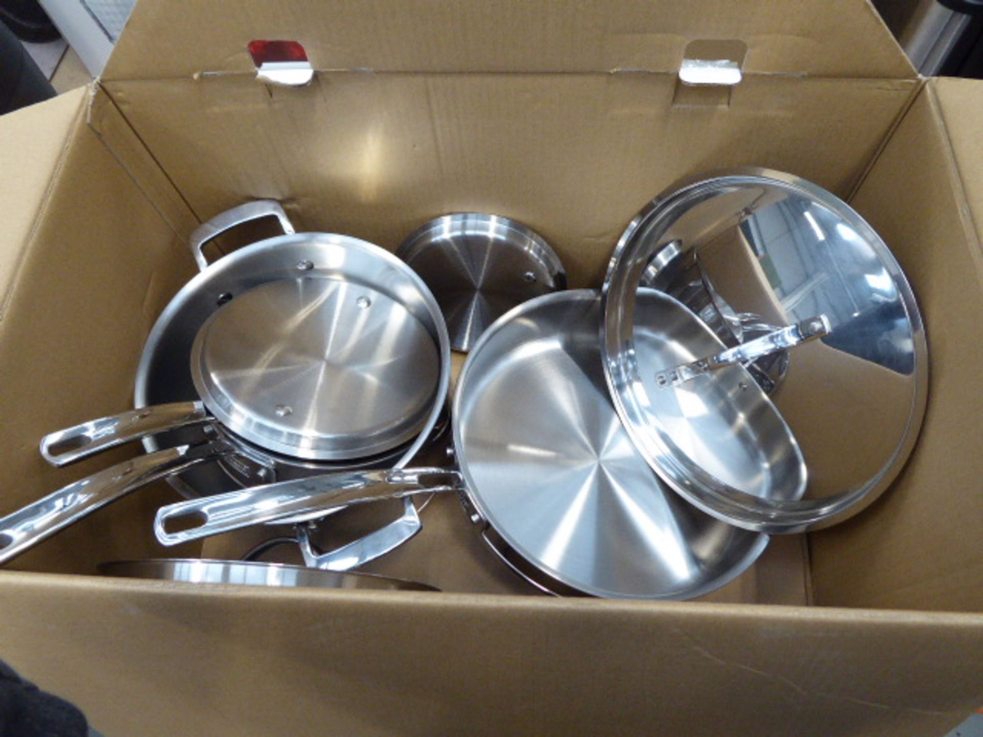 Boxed Kirkland clad stainless steel cookware set - Image 3 of 3