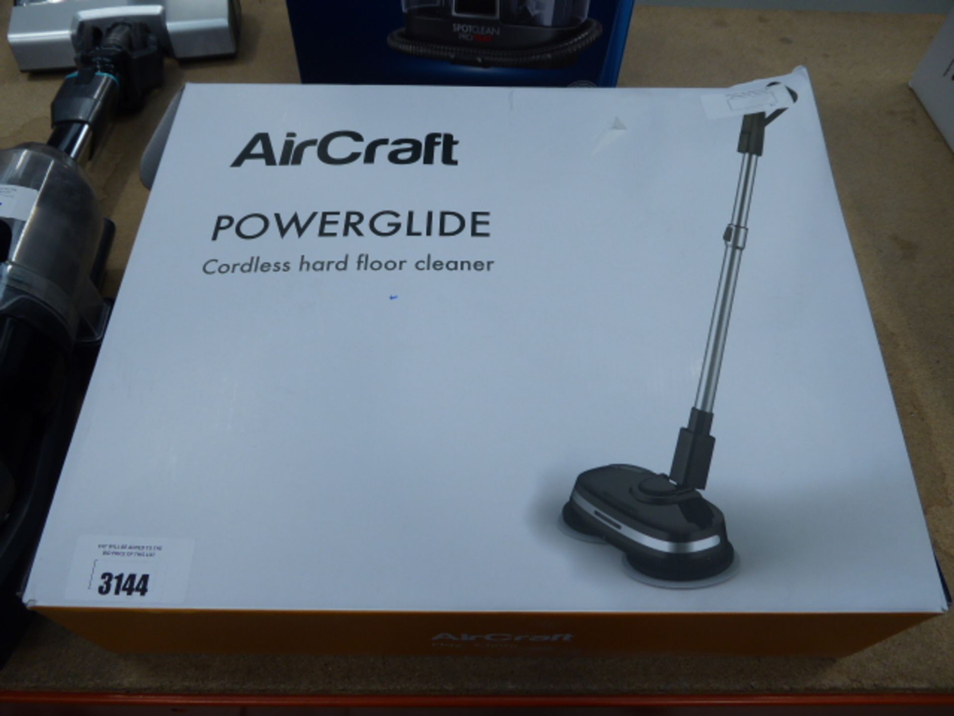 Boxed Aircraft Powerglide cordless hard floor cleaner