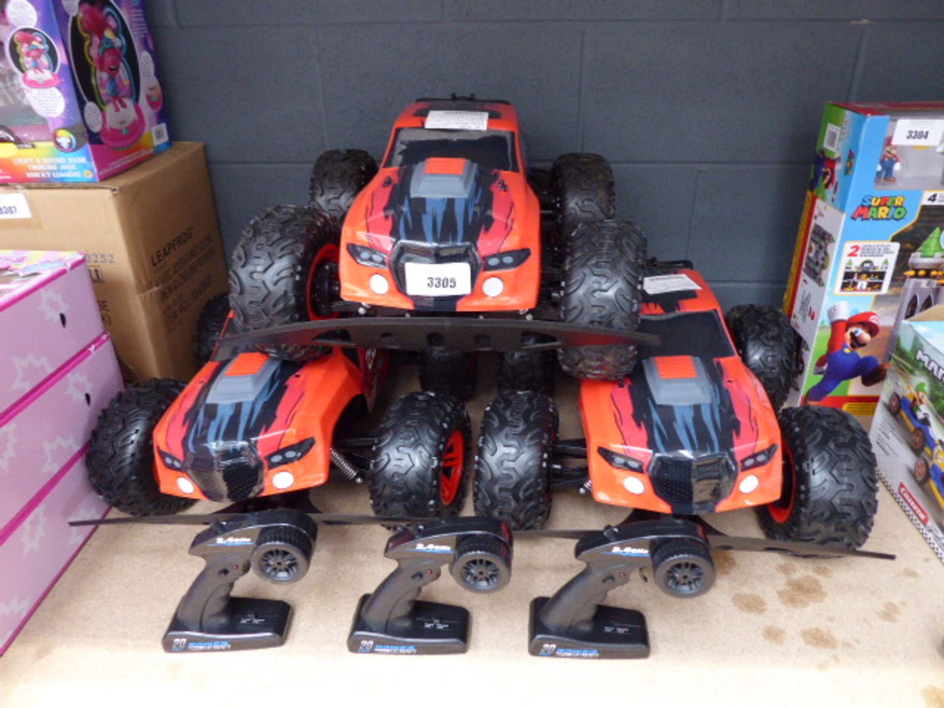 3 remote control speed vehicles with 3 remotes (no chargers)