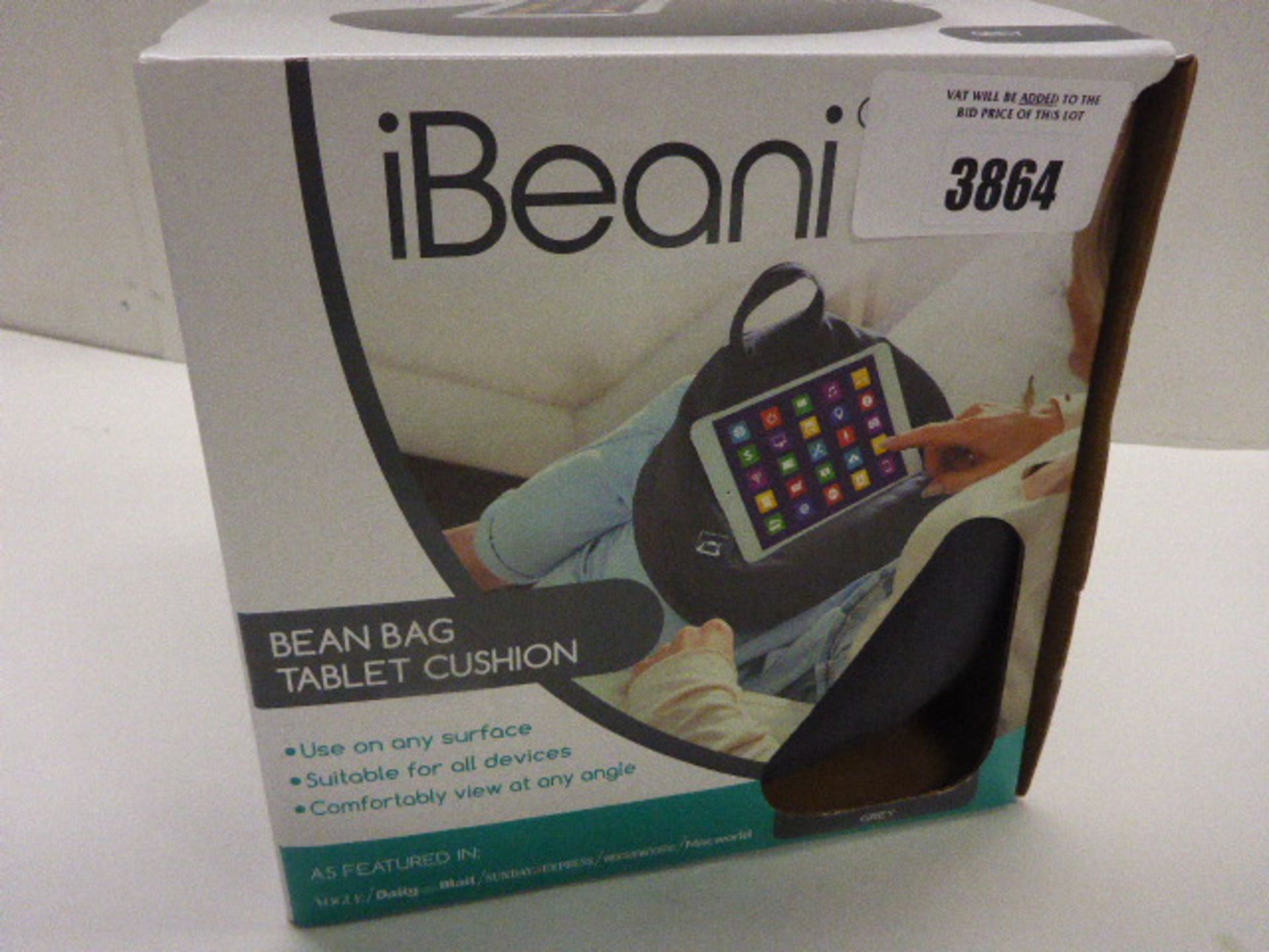 Grey design iBeani beanbag tablet cushion