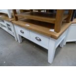 White painted oak top coffee table with 4 drawers (19)