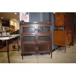 Early 20th century oak glazed cabinet of 6 doors