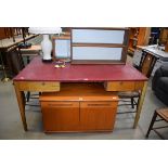 Mid 20th century oak desk of 2 drawers In need of some attention