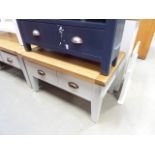 5051 - Blue painted oak coffee table with 4 drawers (5)