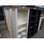 Cream painted open front bookcase with drawer (33)