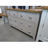 Grey painted oak top sideboard with 3 pairs of drawers (13)