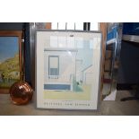 Framed and glazed Gretchen Dow Simpson print entitled, 'Salem, New York'