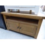 Large oak corner TV audio unit (14)