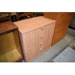 Modern maple finish 4 drawer chest