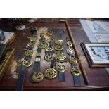 Quantity of martingales and horse brasses plus Blackthorn walking stick