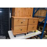 Pair of pine 2 drawer bedside cabinets