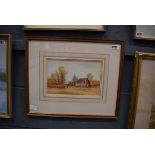 Framed and glazed watercolour of a cottage 'Willey Green, Surrey' signed 'James Matthews