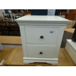 White painted bedside unit with 2 drawers (3)