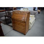 Pine bureau with 3 drawers under