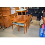 Extending walnut dining table and 6 chairs Good condition