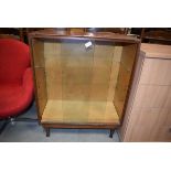 Early 20th century teak glazed display cabinet In need of attention