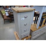 Grey painted oak top narrow chest of 4 drawers (12)