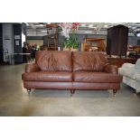 Multi York brown leather 3 seater sofa Good condition, clean and fresh smell