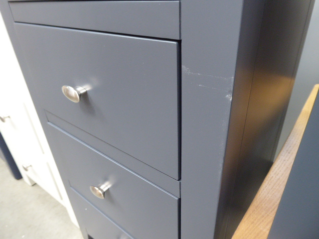 Blue painted oak top narrow chest of 5 drawers (3) - Image 2 of 2