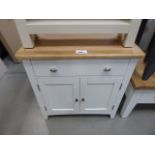 White painted oak top small sideboard with drawer and 2 door cupboard under (5)