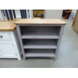 Low grey painted oak top 3 shelf bookcase (32)
