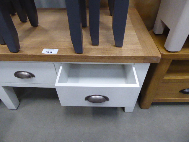 White painted oak top coffee table with 4 drawers under (26) - Image 3 of 3