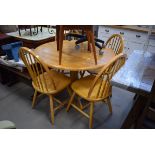Rubberwood kitchen table and 4 chairs Water damage and some wear