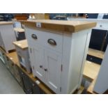 White painted oak top sideboard with drawer and 2 door cupboard (28)